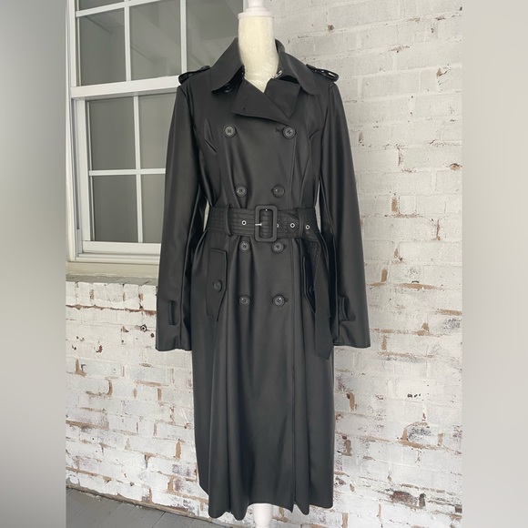 New York & Company Jackets & Blazers - NY & Co black polyurethane trench coat — barely worn!
